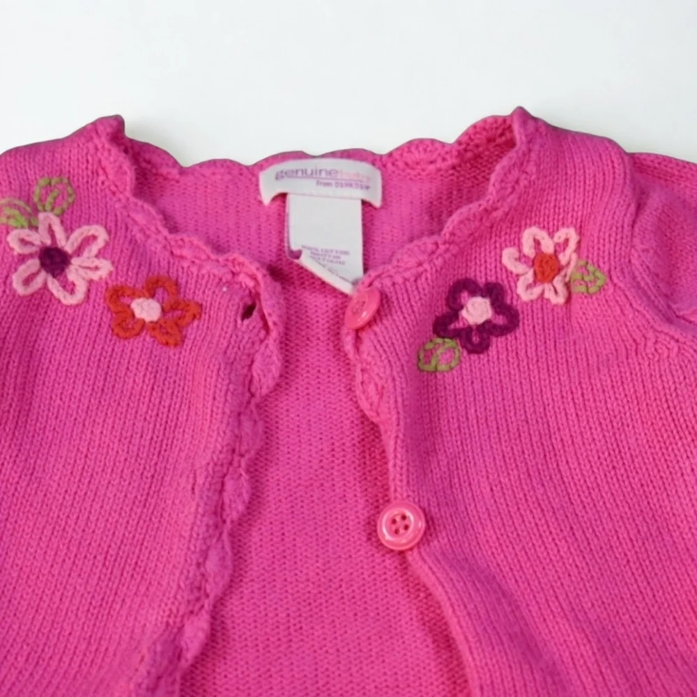 OshKosh B'gosh Pink Kids Sweater with Floral Accents